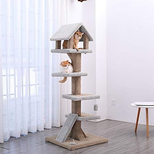 Rowe Rascador para Gatos Altura Árbol Escalador Arañar Gato Columpio Grande Gato paraíso Gato Que Salta Gato Plataforma Material Arena for Gatos Castillo Cat árbol del Gato (Color : A)