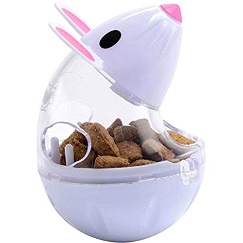 RSTJBH Alimentador De Animal Doméstico Encantador del Gato De Juguete Ratones Forma Alimentación del Balanceo De Fuga Dispensador Cuenco Gatito Jugando Formación Juguetes Educativos Fácil de Limpiar