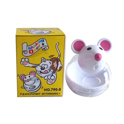RSTJBH Alimentador De Animal Doméstico Encantador del Gato De Juguete Ratones Forma Alimentación del Balanceo De Fuga Dispensador Cuenco Gatito Jugando Formación Juguetes Educativos Fácil de Limpiar