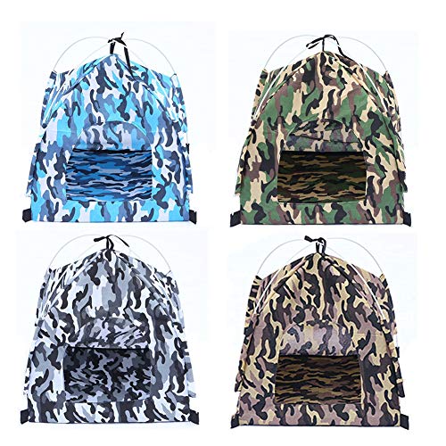 Ruankenshop Casitas para Gatos Mascota Tiendas de campaña Perro Impermeable Tienda Perro Sombra al Aire Libre Cama para Perro con sombrilla Green