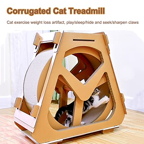 Rueda Para Correr Para Gatos, Cinta De Correr Para Gatos De Papel Corrugado, Tablero Rascador Para Gatos De Varios Niveles, Muebles Para Mascotas Con Rueda De Fortuna, Juguete Giratorio Para Gatos,L