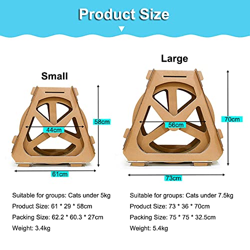 Rueda Para Correr Para Gatos, Cinta De Correr Para Gatos De Papel Corrugado, Tablero Rascador Para Gatos De Varios Niveles, Muebles Para Mascotas Con Rueda De Fortuna, Juguete Giratorio Para Gatos,L