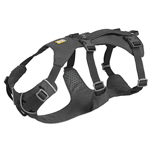 RUFFWEAR Arnés Flagline para Perros, Arnés Reflectante Acolchado Antitirones con Asa - Gris Granito, S