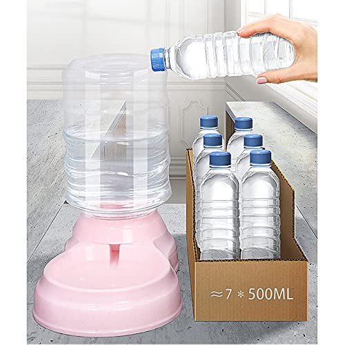 RUG Dispensador automático de agua para mascotas y gatos, 3,8 L, 2 en 1, para alimentos para gatos pequeños, medianos y grandes, color rosa, azul y gris) 2021/8/18 (tamaño: alimentación, color: azul)