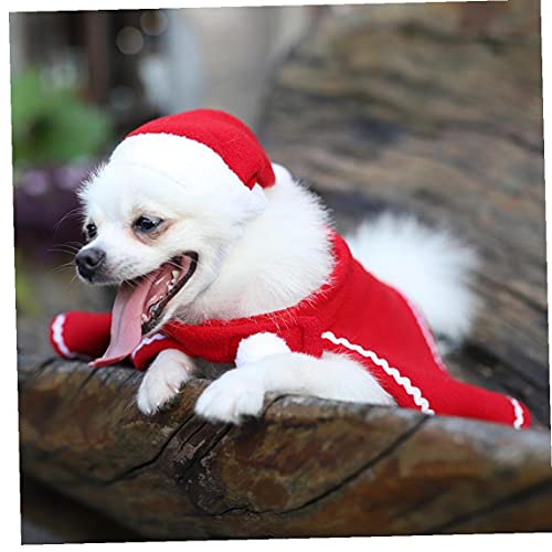 Ruluti 1 Set Christmas Pet Traje Cape Santa Claus Sombrero Costume Kitten Puppy Pet Traje Navidad