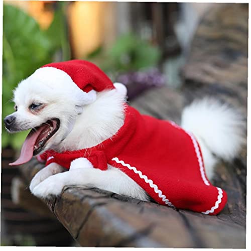 Ruluti 1 Set Christmas Pet Traje Cape Santa Claus Sombrero Costume Kitten Puppy Pet Traje Navidad