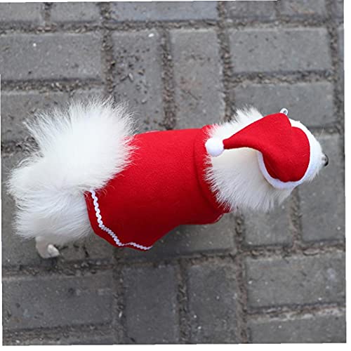 Ruluti 1 Set Christmas Pet Traje Cape Santa Claus Sombrero Costume Kitten Puppy Pet Traje Navidad