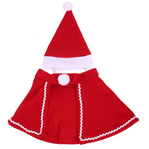 Ruluti 1 Set Christmas Pet Traje Cape Santa Claus Sombrero Costume Kitten Puppy Pet Traje Navidad