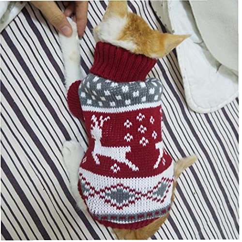Ruluti 1 Unid Navidad Ropa Mascota Reno Suéter Invierno Cálido Gato Gato Ropa Ropa Mascota Talla