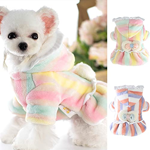 Rutaqian Vestido De Mascota, Falda De Gatito Cachorro Perrito, Vestido De Lana Coral, Vestido De Moda para Otoño, Invierno Púrpura XS