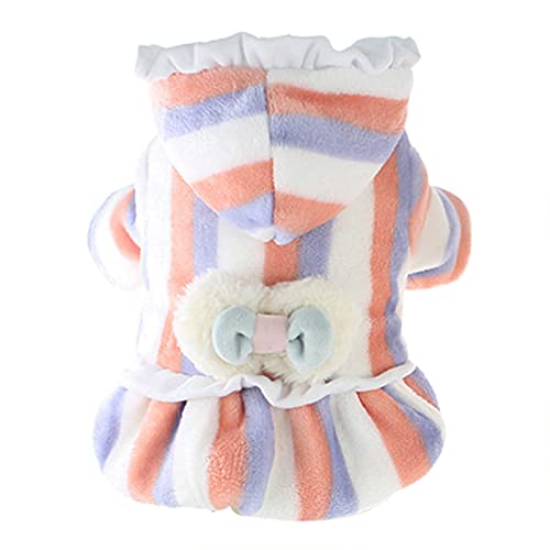Rutaqian Vestido De Mascota, Falda De Gatito Cachorro Perrito, Vestido De Lana Coral, Vestido De Moda para Otoño, Invierno Púrpura XS