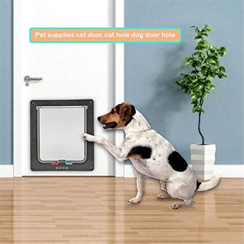 Rysmliuhan Shop Gatera para Puerta Gateras para Gatos Accesorios de Gato para Mascotas Gato Puerta de la Puerta Perro Aleta de Puerta Inteligente Cat Flap Black,s