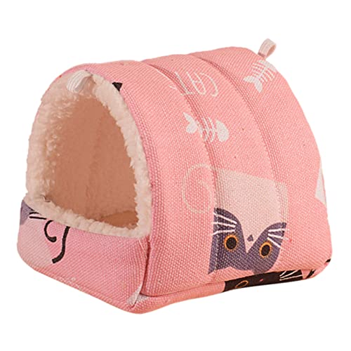 Saco de dormir de peluche para casa de ardilla, transpirable, cálido, suave, para animales pequeños, a prueba de viento, cómodo, nido de hámster de conejo