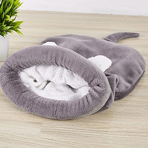 Saco de Dormir Suave para Gatos, Cama para Gatitos, Cueva tierno con Orejas Bonitas, cojín cálido y Esponjoso para Mascotas, Cama para Gatos para pequeños Gatos y Cachorros