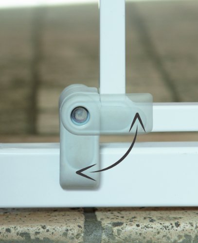 Safety 1st Easy Close Extra Tall Metal Barrera seguridad niños de 91 cm de altura, puerta de seguridad para niños y mascotas, dimensiones de 73-80 cm, color blanco