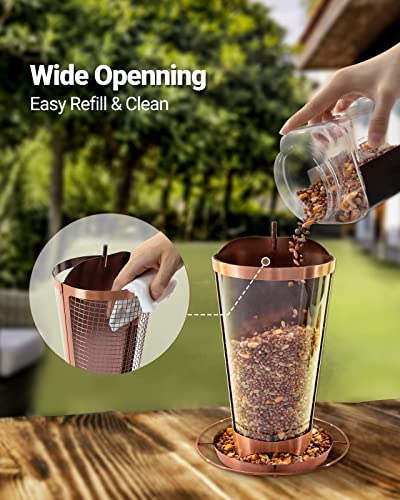Sahara Sailor Comedero para Pajaros, Comedero Pajaros Silvestres, Colgantes, Resistente a la Intemperie, acero Inoxidable, para Jardin, Exterior