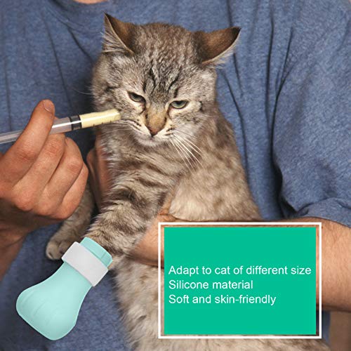 SALUTUYA Funda para pies de Gato, Zapatos de Silicona antirrayas para Gatos, Fundas Ajustables para Garras de Gato, Protector de Patas, para baño de Gatos en casa, peluquería para Mascotas(Verde)