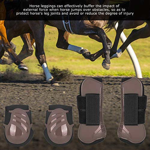 SALUTUYA Protectores de Patas de Caballo PU elástico Duradero Engrosado cómodo marrón para búfer de Patas de Caballo(Brown, A Set of XL)