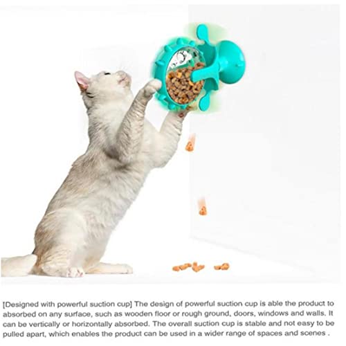 Sanfly 2 En 1 Juguete De Gato, Gato Interactivo Dispensador De Alimentos para Alimentación De Gato De Juguete De Alimentación con Succión De Rueda Giratoria De 360 ??Grados para Mascota