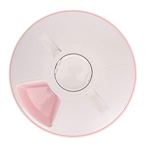 SanZHONGsd Dispensador Automático de Alimentos para Mascotas de 6 Comidas con Temporizador Digital Programable Dispensador Automático de Donuts para Perros Gatos Animales Pequeños Control