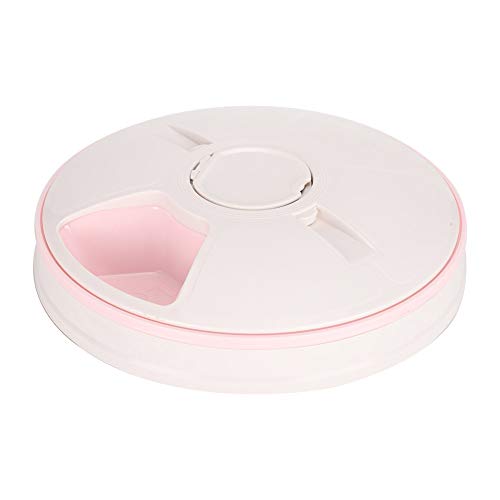 SanZHONGsd Dispensador Automático de Alimentos para Mascotas de 6 Comidas con Temporizador Digital Programable Dispensador Automático de Donuts para Perros Gatos Animales Pequeños Control