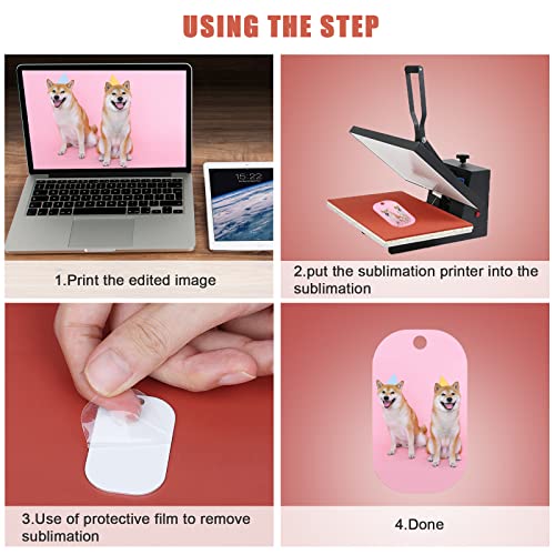 SAVITA 15 Piezas Etiquetas para Perros, con 15 Piezas Cadena de Bolas y 1 Pieza Cinta Térmica Etiquetas de Aluminio para Perros en Blanco para Mascotas Colgantes de Etiquetas de Estampado (31 Piezas)