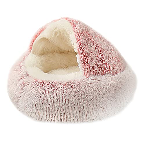 Savlot Cama para Perros Calmante Cama para Perros y Gatos Cama para Perros y Gatos Cama para Gatos de Felpa Mullida Cama para Mascotas Interior para Gatos Perros Pequeños Medianos Sofá Redondo