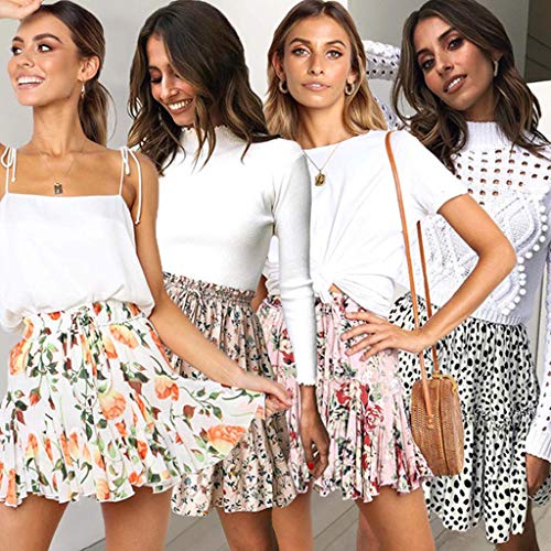 Sayla Faldas Mujer Verano Fiesta Sexy Casual Mini A-Line Retro High Cintura ImpresióN DiseñO De La Noche De La Fiesta Falda Corta