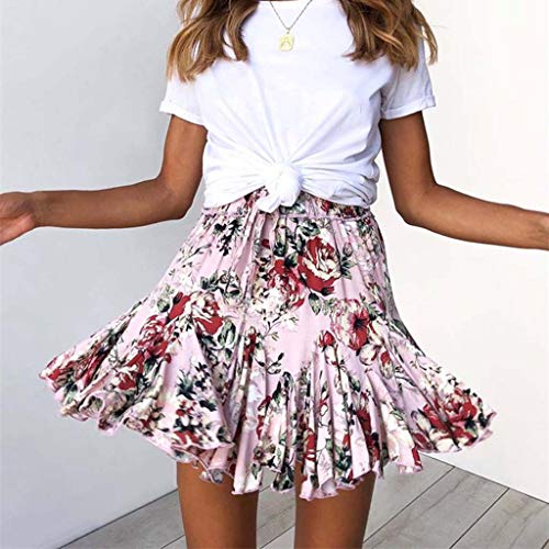 Sayla Faldas Mujer Verano Fiesta Sexy Casual Mini A-Line Retro High Cintura ImpresióN DiseñO De La Noche De La Fiesta Falda Corta