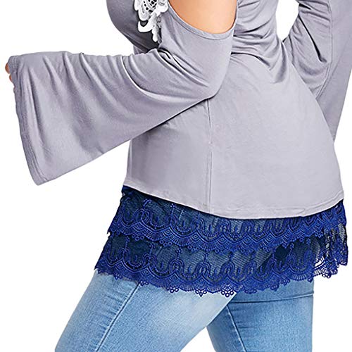 Sayla Faldas Mujer Verano Fiesta Sexy Elegante Tutu Moda Extensor Falda Capas Encaje Transparente para Recortar Los Medio Resbalones MáS TamañO