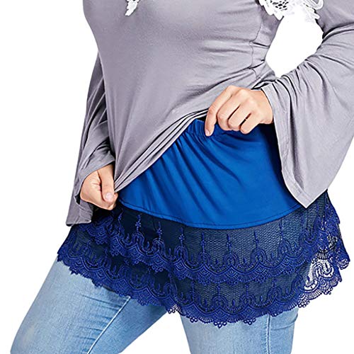 Sayla Faldas Mujer Verano Fiesta Sexy Elegante Tutu Moda Extensor Falda Capas Encaje Transparente para Recortar Los Medio Resbalones MáS TamañO