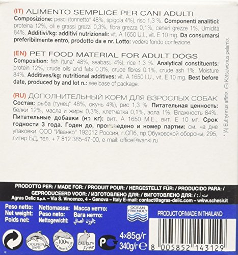 Schesir Agras delic Dog 4 x 85 gr.85 Fil.to/spig.