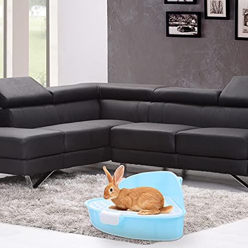 Scicalife Caja de de Conejo Caja de Rectangular- Caja de de Esquina para Mascotas Aseo de Entrenamiento para Animales Pequeños Ferret Guinea Conejillo de Plástico