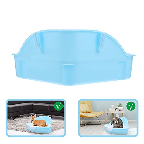 Scicalife Caja de de Conejo Caja de Rectangular- Caja de de Esquina para Mascotas Aseo de Entrenamiento para Animales Pequeños Ferret Guinea Conejillo de Plástico