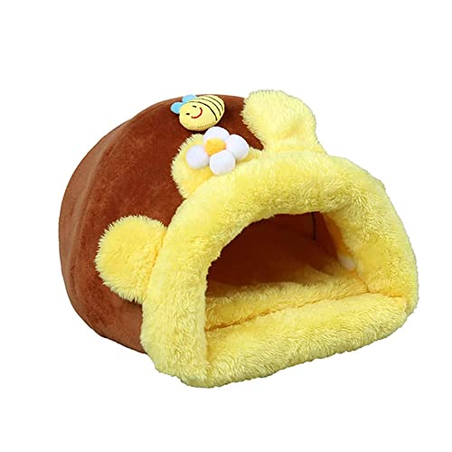 SCZWP8 Algodón Honey Pot Hamster Cálido Invierno Cama Nido Erizo Zorro Nido de Animal pequeño Casa Suave y acogedora Conejillo de Indias Suga Nido de Mascota pequeño Fácil de Plegar