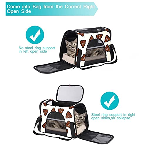 SDASDW Transportador de mascotas Perro Carrier Aerolínea Aprobado Perro Gato Pet Travel Carrier,Caricatura de caca marrón oscuro
