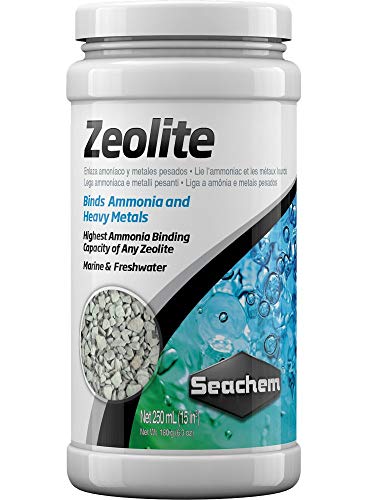 Seachem Zeolita Marine & Agente de encuadernación de agua dulce - Amoníaco y metales pesados 250 ml