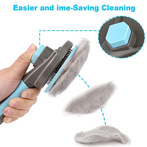 SeaMorn Cepillos de perro más delgados, cepillo de aseo para mascotas, peine de acero inoxidable, cepillo de depilación diaria para perros y gatos de pelo corto
