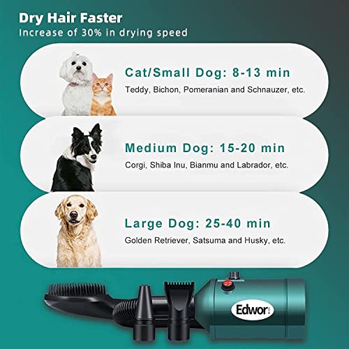 Secador de Pelo para Mascotas, secador de Pelo para Perros, Velocidad y Temperatura de Flujo de Aire Ajustable sin escalonamientos, Ideal para Todos los dueños de Perros y Gatos