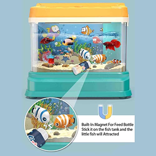 SEII Interruptor de Tres velocidades para Acuario para niños, Fuente de alimentación USB, Juguetes de Acuario para una Experiencia de alimentación interactiva, niños y niñas