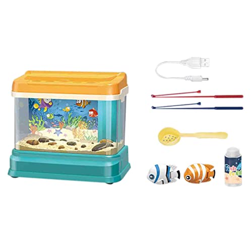 SEII Interruptor de Tres velocidades para Acuario para niños, Fuente de alimentación USB, Juguetes de Acuario para una Experiencia de alimentación interactiva, niños y niñas