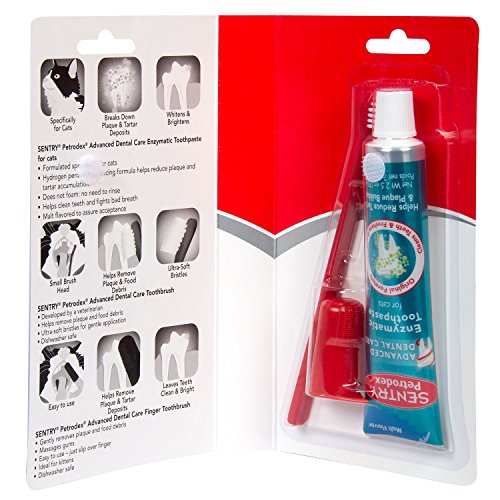 SENTRY petrodex Dental Kit para Gatos, Malta Pasta de Dientes, 2,5 oz