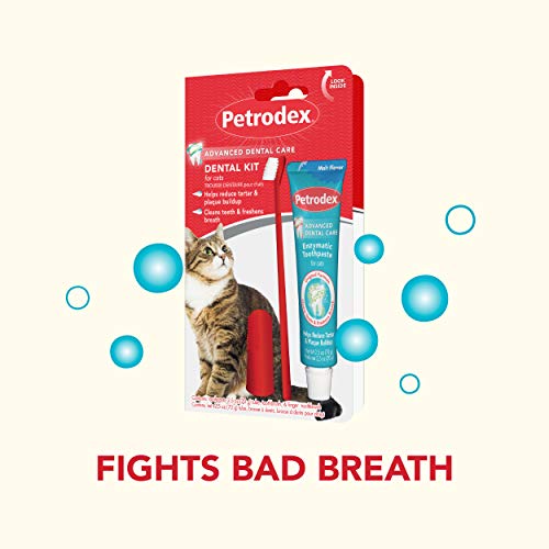 SENTRY petrodex Dental Kit para Gatos, Malta Pasta de Dientes, 2,5 oz