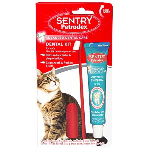 SENTRY petrodex Dental Kit para Gatos, Malta Pasta de Dientes, 2,5 oz