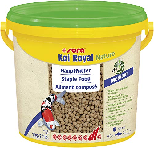 sera Koi Royal Nature Medium Alimento Compuesto Granulado para Peces Koi, 1 kg