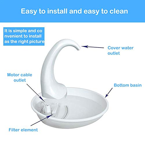 seraphicar Dispensador de Agua para Mascotas, Ganso Agua para Mascotas Circulación automática Alimentación de Agua Fuente Que Fluye Alimentación de Agua para Gato Perro