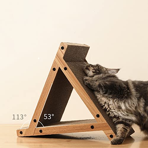 sgzyj Cats Scratcher Lounge Marco de madera Cat Rasguño Tablero Protección de muebles Detachable Portadores (Color : A, Size : One size)