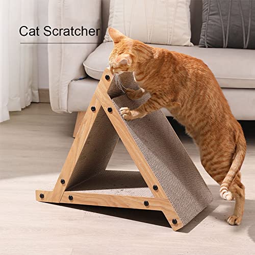sgzyj Cats Scratcher Lounge Marco de madera Cat Rasguño Tablero Protección de muebles Detachable Portadores (Color : A, Size : One size)