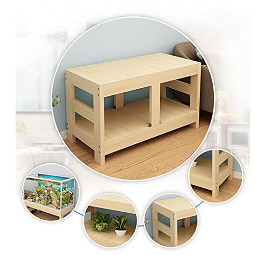 SHABI Soporte De Acuario Estante de Pescado de Madera Maciza Estante de Doble Capa Aquarium Fondo de Pescado Mueble de Tanque de Acuario y gabinete Adecuado para Pecera