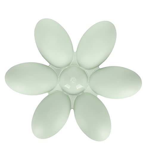 Shanrya Cuenco de Comida para Gatos, Forma de Pétalos de Flores, Cuenco de Plástico para Gatos de Esquina Redonda Portátil para Agua para la Comida(Verde)